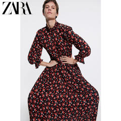 ZARA 新款 女装 印花迷笛连衣裙 07563268600